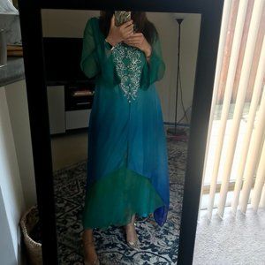 Pakistani formal dress with slip